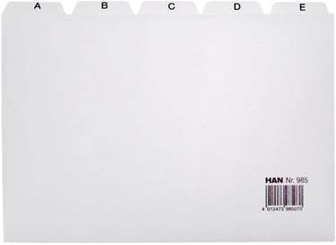 Han tabkaarten - voorzien van alfabet a-z - a5 breed - lichtgrijs - indexkaarten - ha-985