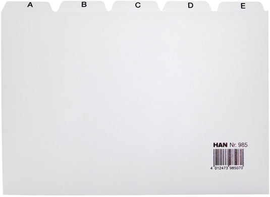 Han tabkaarten - voorzien van alfabet a-z - a5 breed - lichtgrijs - indexkaarten - ha-985