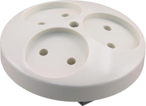 Uni inbouw stopcontact - 3-voudig - rond - polarwit