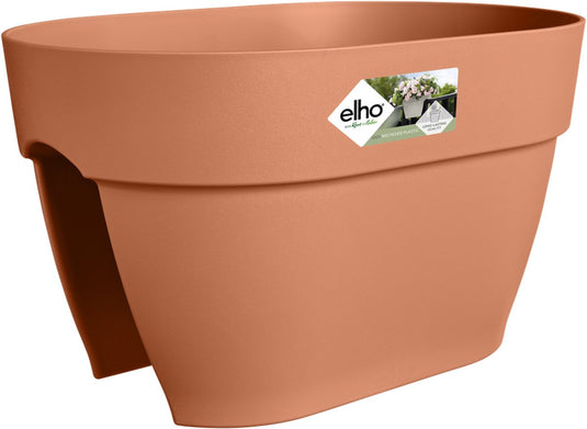 Elho vibia campana flower bridge 40 - plantenbak voor balkon railing - 100% gerecycled plastic - ø 39.0 x h 22.0 cm - terra