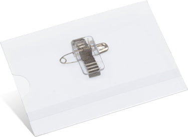 Kangaro naambadge - 60x90mm - met clip, speld en insteekkaartjes wit - doos 24 stuks