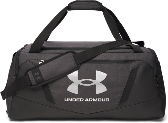 Under armour ua undeniable 5.0 duffle md-blk unisex sporttas - zwart medium heather - zwart - metallic silver