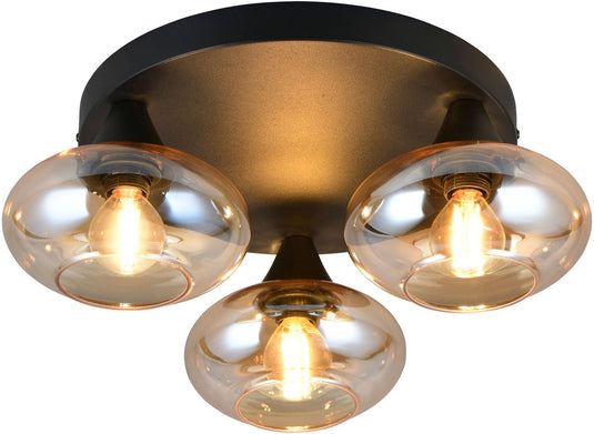 Rl live your light reality divina - plafondlamp - amber - excl. 3x e14 4 w - plafondbevestiging