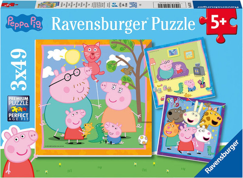 Load image into Gallery viewer, Ravensburger puzzel peppa pig - legpuzzel - 3x49 stukjes
