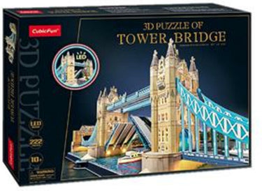 Cubic fun 3d-puzzel tower bridge - met led-verlichting - vanaf 10 jaar