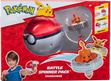 Jazwares pokémon - battle spinner game - charmander poké ball