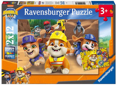 Ravensburger legpuzzel paw patrol rubble crew - 2x12 stukjes karton.