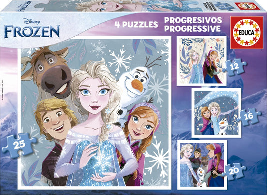 Educa - progressieve puzzel - frozen - 4 puzzels van 12-16-20-25 stukjes