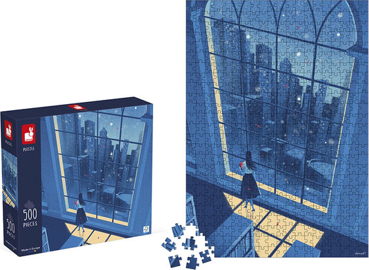 Janod - kidult puzzel - de blauwe nacht - 500 stukjes