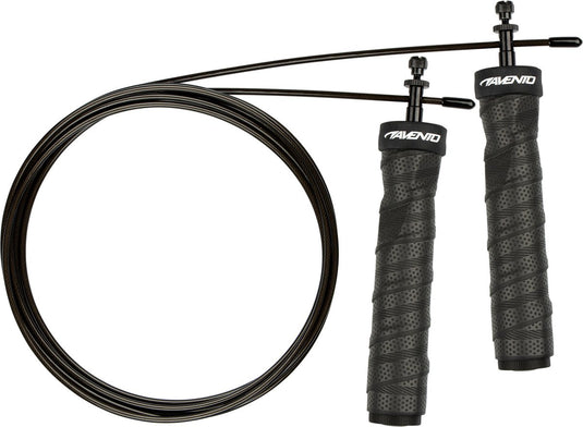 Avento springtouwset - heavy duty - verzwaard verstelbaar in gewicht - zwart