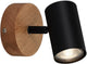 Briloner leuchten wood style - wandlamp - spot draaibaar - gu10 - materiaal: hout en metaal - kleur: zwart