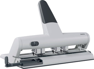 Leitz heavy duty akto multi perforator - 3-gaats us, 4-gaats - perforeert tot 30 vel - voor mappen en ringbanden - zilver