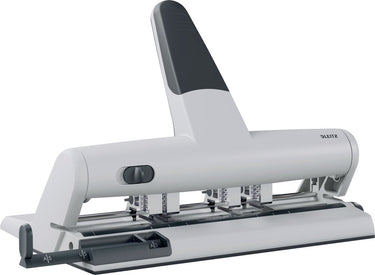 Leitz heavy duty akto multi perforator - 3-gaats us, 4-gaats - perforeert tot 30 vel - voor mappen en ringbanden - zilver