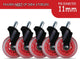 L33t-gaming - 3 wielen voor gamestoelen universeel 5 st - 3 inch rubberen bureaustoel wieltjes voor gamestoelen - rood