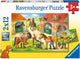 Ravensburger puzzel vakantie op de manege - twee puzzels - 12 stukjes - kinderpuzzel