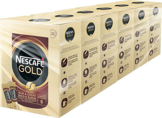 Nescafé gold oploskoffie - 6 doosjes x 25 zakjes