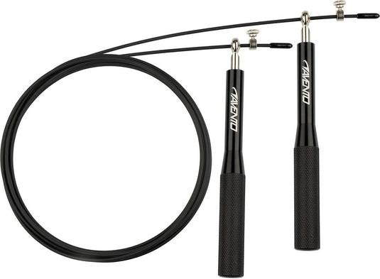 Avento boks springtouw - alu grip - zwart