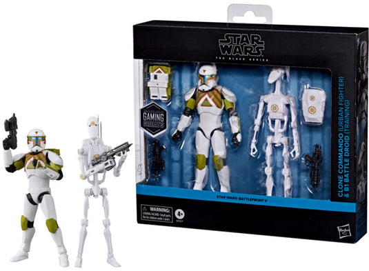Star wars the black series clone commando (urban fighter) en b1 battle droid (training), : battlefront ii, actiefiguren van 15 cm