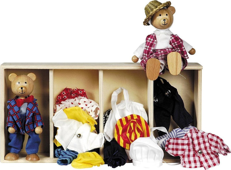 Load image into Gallery viewer, Goki poppenhuis berenpopjes + kleding
