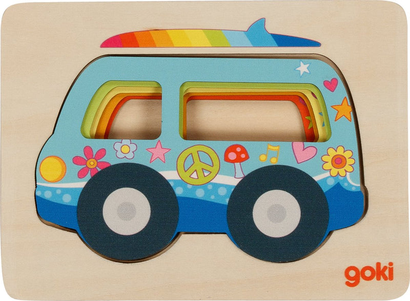 Load image into Gallery viewer, Goki houten lagenpuzzel auto, 5st.
