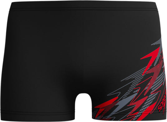 Speedo medley logo aquashort heren - strakke zwemshort heren - vormvaste zwemboxer heren - sportzwembroek heren met trekkoord - blauw rood - xs