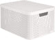 Curver style box rattan l - opbergmand - 30l lichtgrijs