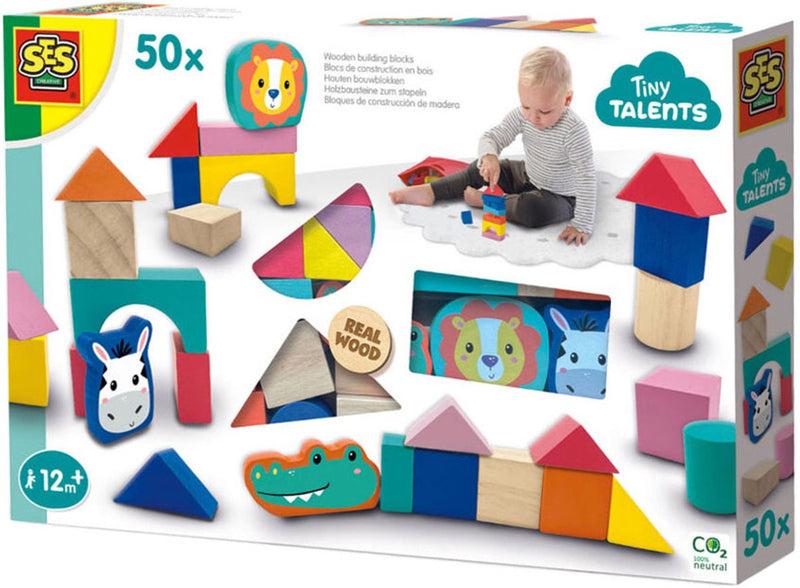 Load image into Gallery viewer, Ses tiny talents houten bouwblokken
