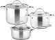 Teesa tsa0141 - driedelige roestvrijstalen pannenset cook expert prime