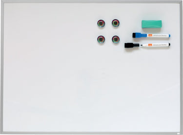 Nobo magnetisch whiteboard met aluminium lijst - 58,5 x 43cm - inclusief markers, magneten en wisser - wit