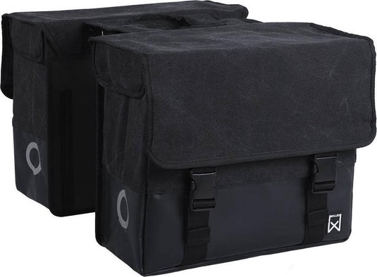 Willex - dubbele canvas plus - 30 liter - universele bevestiging - extra sterk - zwart matzwart