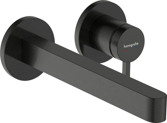 Hansgrohe finoris - inbouw wastafelmengkraan - ééngreeps bediening - met afvoerplug - 228mm - brushed black chrome