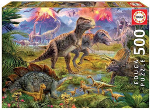 Educa - dinosaurus verzamelen - puzzel 500 stukjes - sinterklaas cadeautjes