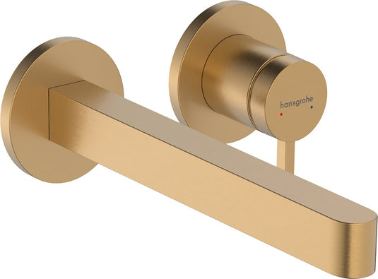 Hansgrohe finoris - inbouw wastafelmengkraan - ééngreeps bediening - met afvoerplug - 228mm - brushed bronze
