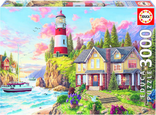 Educa puzzel vuurtoren oceaan 3000 stukjes - legpuzzel.