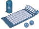 Umbro spijkermat met kussen en massageballen - massagemat voor ontspanning - shakti mat original met draagtas - acupressuur mat voor nek, rug en voeten - 71 x 42 cm blauw