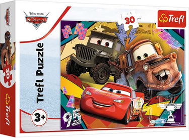 Trefl puzzel - disney cars 3 - 30 stukjes - kleurrijke legpuzzel.