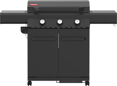 Grill guru plancha gasbarbecue - zwart - nitride kookplaat, geschikt voor intensief gebruik - incl regenhoes
