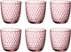 Bormioli rocco slot waterglas - 29 cl - roze - set-6