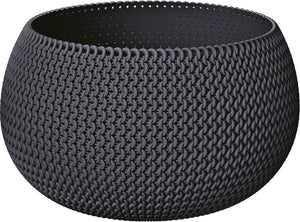 Prosperplast plantenpot bloempot kunststof dia 37 cm en hoogte 22 cm in het antraciet grijs voor binnen buiten