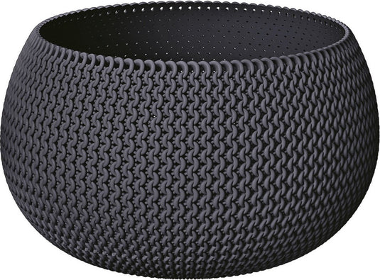 Prosperplast plantenpot bloempot kunststof dia 37 cm en hoogte 22 cm in het antraciet grijs voor binnen buiten