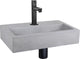 Differnz flat fonteinset - beton lichtgrijs - kraan recht mat zwart - 38 x 24 x 8 cm