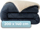 Hush. living hush living - wasbaar dekbed tweekleurig design navy teddy - 140x200 cm – 300 gsm - inclusief bijpassende kussensloop