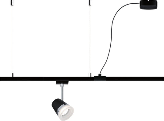 Paulmann urail eindvoeding hangend - railverlichting accessoire - zwart mat - toebehoren - railsysteem