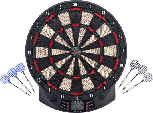 Engelhart elektronisch dartboard – inclusief 6 softtip pijlen 26 spellen (185 variaties) – lcd scoreweergave, geluids- en muziekeffecten – tot 8 spelers – longfield