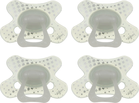 Difrax fopspeen natural - 12 tot 18 maanden - sterretjes transparant - 4 stuks