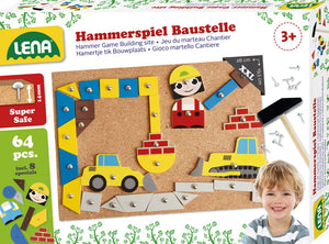 Lena kinderspel hamertje tik kurk hout metaal 64-delig