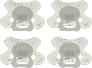 Difrax fopspeen natural - 12 tot 18 maanden - sterretjes transparant - 4 stuks