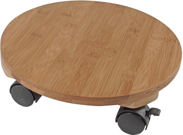 Nature - planttrolley met wieltjes - ø30cm - l - bamboe composiet