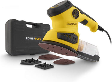Powerplus multischuurmachine powx0485 - 260 w - 3-in-1: rechthoek, rond, delta - 12 schuurbladen, stofopvangzak, opbergkoffer