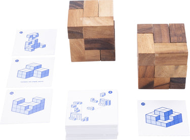 Longfield dubbele soma kubus – houten 3d puzzelspel – educatief denkspel – logische hersenkraker – bouw- en vouwspel – engelhart